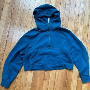 Lululemon Scuba Oversized Half 1/2 Zip Hoodie M Capri Blue Sweatshirt